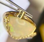 GIL Certified Yellow Gold 14K 12.61 Grams Natural Opal Gemstone Pendant - Image 9