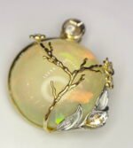 GIL Certified Yellow Gold 14K 12.61 Grams Natural Opal Gemstone Pendant