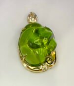 GIL Certified Yellow Gold 14K 11.21 Grams Natural Peridot Gemstone Pendant - Image 2