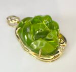 GIL Certified Yellow Gold 14K 11.21 Grams Natural Peridot Gemstone Pendant - Image 3