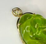 GIL Certified Yellow Gold 14K 11.21 Grams Natural Peridot Gemstone Pendant - Image 4