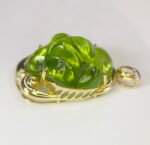 GIL Certified Yellow Gold 14K 11.21 Grams Natural Peridot Gemstone Pendant - Image 5