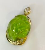 GIL Certified Yellow Gold 14K 11.21 Grams Natural Peridot Gemstone Pendant - Image 6