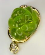 GIL Certified Yellow Gold 14K 11.21 Grams Natural Peridot Gemstone Pendant - Image 9