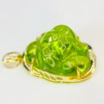 GIL Certified Yellow Gold 14K 11.21 Grams Natural Peridot Gemstone Pendant