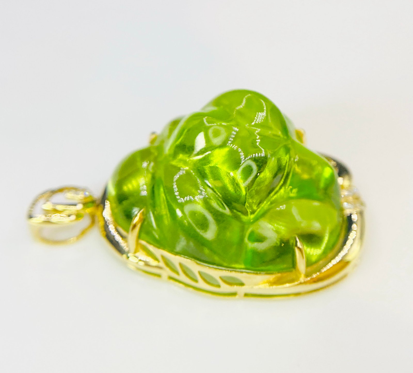 IMG_5815 GIL Certified Yellow Gold 14K 11.21 Grams Natural Peridot Gemstone Pendant - Image 1