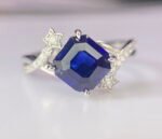 GIL Certified White Gold 14K 2.56 Grams Natural Sapphire Gemstone Ring - Image 4