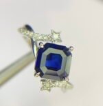 GIL Certified White Gold 14K 2.56 Grams Natural Sapphire Gemstone Ring - Image 6