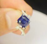 GIL Certified White Gold 14K 2.56 Grams Natural Sapphire Gemstone Ring - Image 9