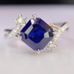 GIL Certified White Gold 14K 2.56 Grams Natural Sapphire Gemstone Ring