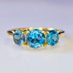 GIL Certified Yellow Gold 14K 2.56 Grams Natural Topaz Gemstone Ring