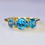GIL Certified Yellow Gold 14K 2.56 Grams Natural Topaz Gemstone Ring