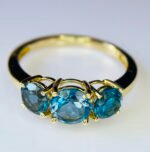 GIL Certified Yellow Gold 14K 2.56 Grams Natural Topaz Gemstone Ring - Image 3