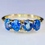 GIL Certified Yellow Gold 14K 2.31 Grams Natural Sapphire Gemstone Ring