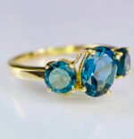 GIL Certified Yellow Gold 14K 2.60 Grams Natural Topaz Gemstone Ring - Image 4