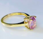 GIL Certified Yellow Gold 14K 2.74 Grams Natural Kunzite Gemstone Ring - Image 4