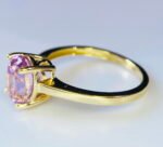 GIL Certified Yellow Gold 14K 2.74 Grams Natural Kunzite Gemstone Ring - Image 5