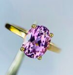 GIL Certified Yellow Gold 14K 2.74 Grams Natural Kunzite Gemstone Ring - Image 8