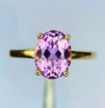 GIL Certified Yellow Gold 14K 2.74 Grams Natural Kunzite Gemstone Ring - Image 9