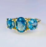 GIL Certified Yellow Gold 14K 2.80 Grams Natural Topaz Gemstone Ring - Image 2