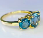 GIL Certified Yellow Gold 14K 2.80 Grams Natural Topaz Gemstone Ring - Image 5