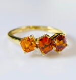 GIL Certified Yellow Gold 14K 2.40 Grams Natural Spessartite Garnet Gemstone Ring - Image 3