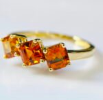 GIL Certified Yellow Gold 14K 2.40 Grams Natural Spessartite Garnet Gemstone Ring - Image 4