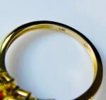 GIL Certified Yellow Gold 14K 2.40 Grams Natural Spessartite Garnet Gemstone Ring - Image 5