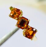 GIL Certified Yellow Gold 14K 2.40 Grams Natural Spessartite Garnet Gemstone Ring - Image 8
