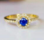GIL Certified Yellow Gold 18K 3.03 Grams Natural Sapphire Gemstone Ring