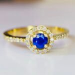 GIL Certified Yellow Gold 18K 3.03 Grams Natural Sapphire Gemstone Ring